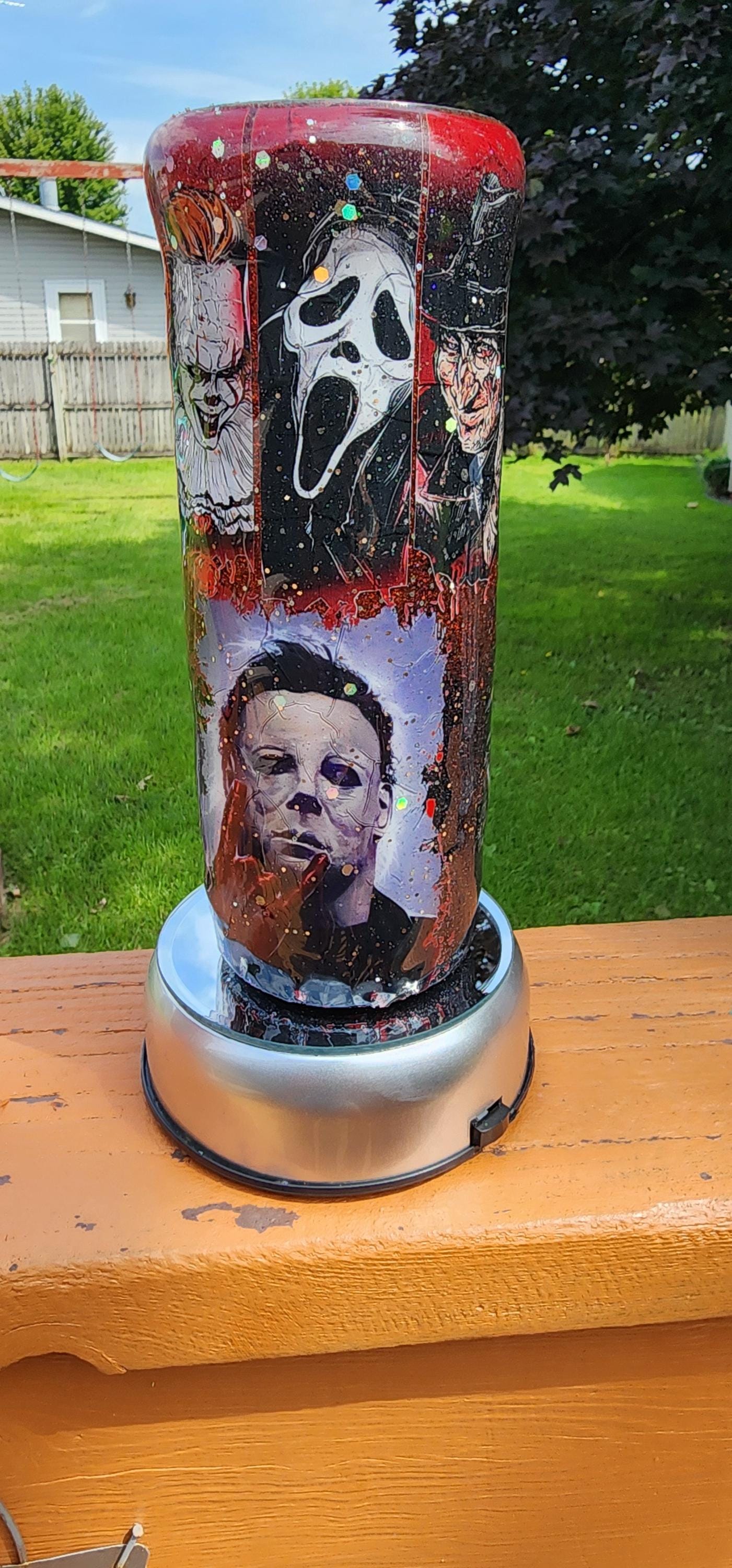 Horror Movie Fan Tumbler: Handmade Glitter 20oz Stainless Steel Cup