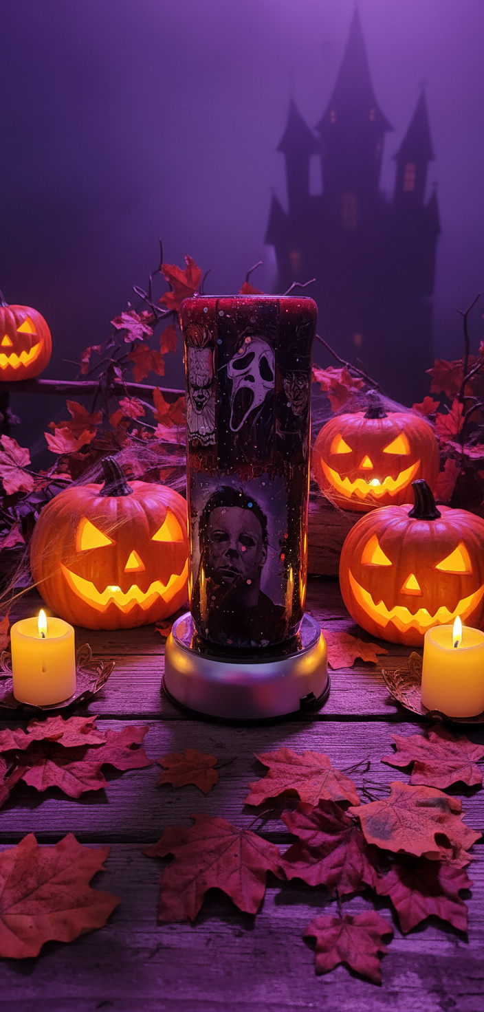 Horror Movie Fan Tumbler: Handmade Glitter 20oz Stainless Steel Cup