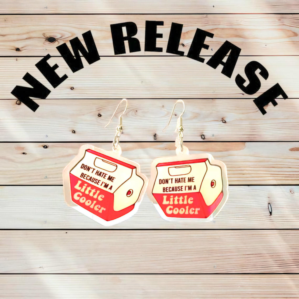 Red & White Acrylic Dangle Earrings: Baddie Sass Charms