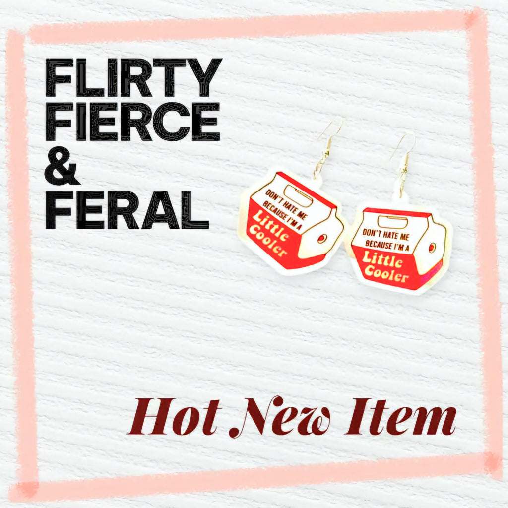 Red & White Acrylic Dangle Earrings: Baddie Sass Charms