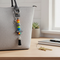UFO Beaded Keychain: Funky Alien Bag Charm - Cosmic Gift