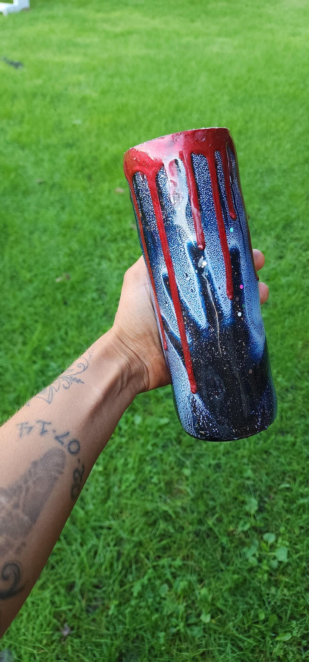 Bloody Jason Epoxy Drip Tumbler – Horror Movie Slasher Cup | Friday the 13th Inspired Drinkware