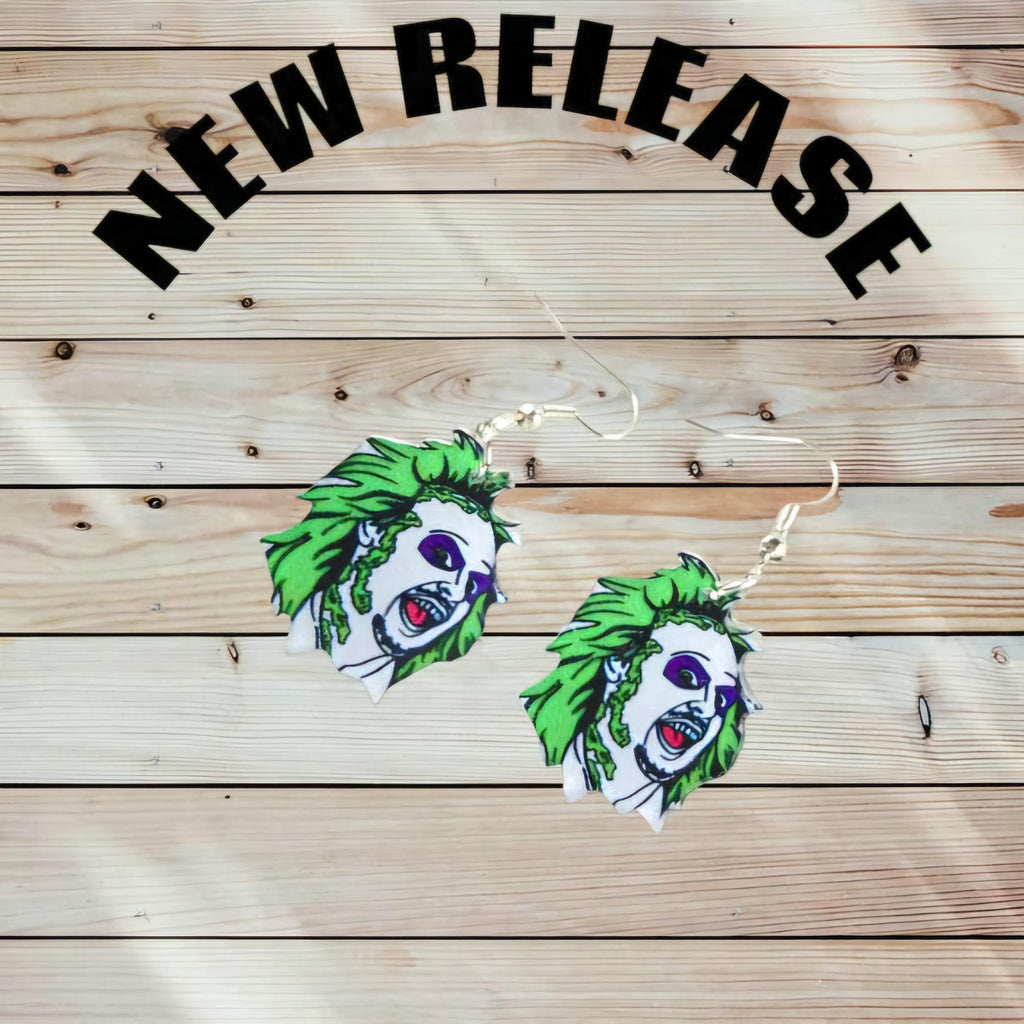 Ghost with the Most Earrings – Beetlejuice Face Dangles for the Strange & Unusual