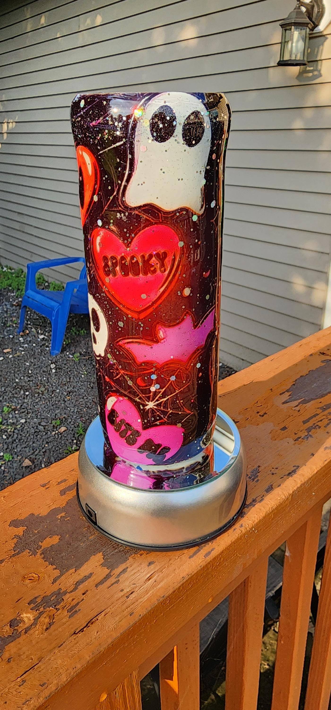 Skull & Heart Glitter Tumbler: Gothic Glam Stainless Steel Cup