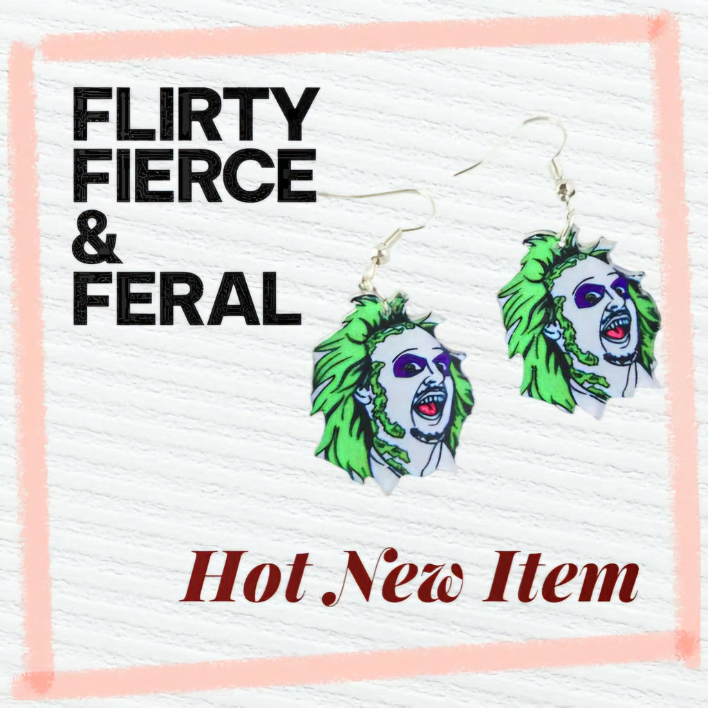 Ghost with the Most Earrings – Beetlejuice Face Dangles for the Strange & Unusual