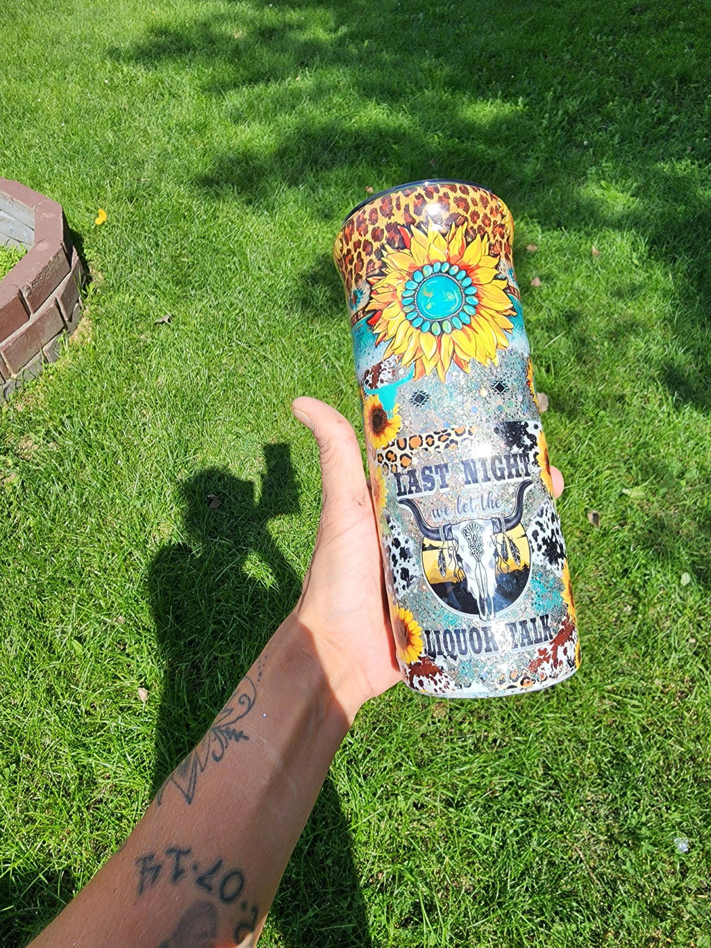 Western Tumbler: Last Night We Let the Liquor Talk - Cowgirl Bachelorette Party Favor