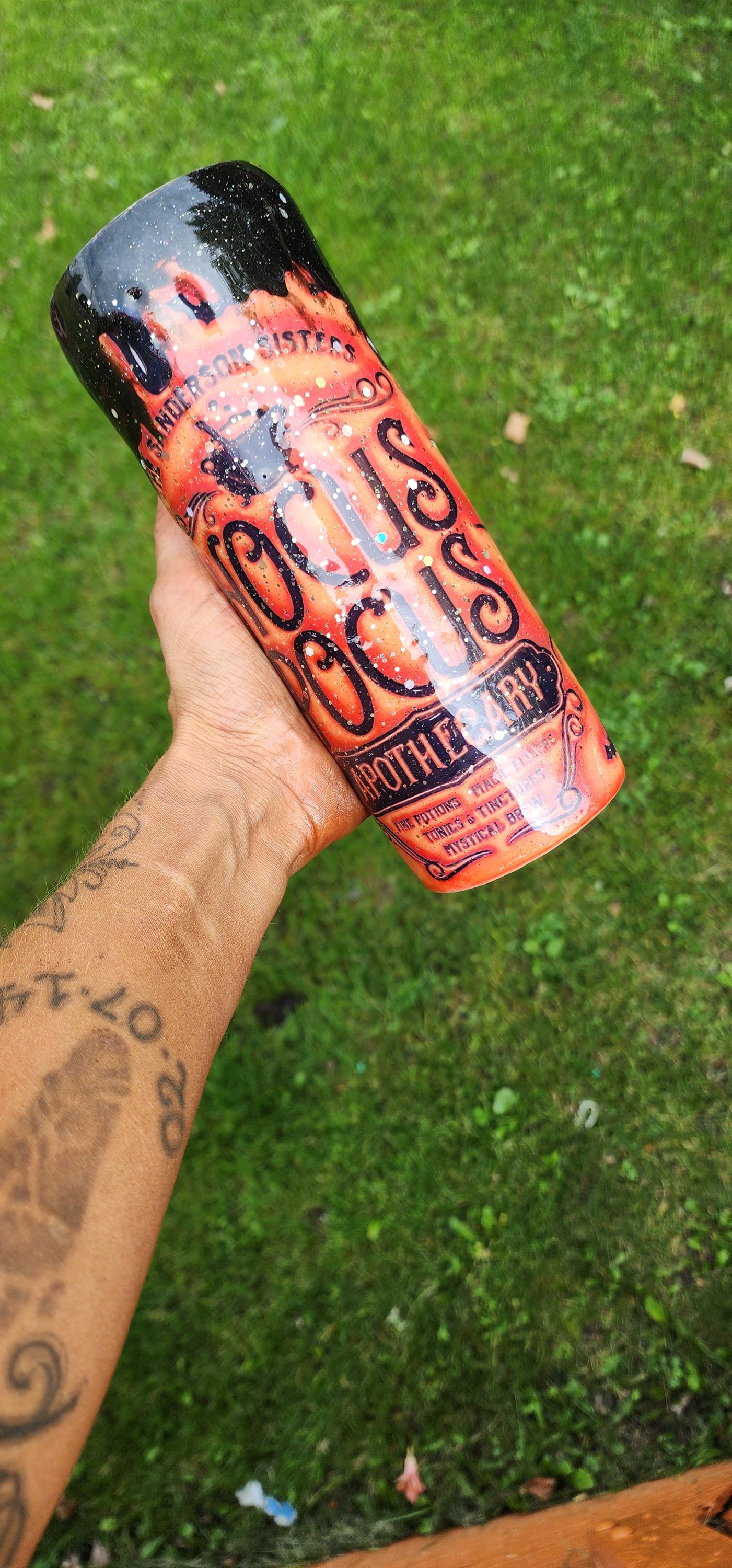 Witchy Epoxy Tumbler: Sanderson Sisters Apothecary Glitter Epoxy Cup