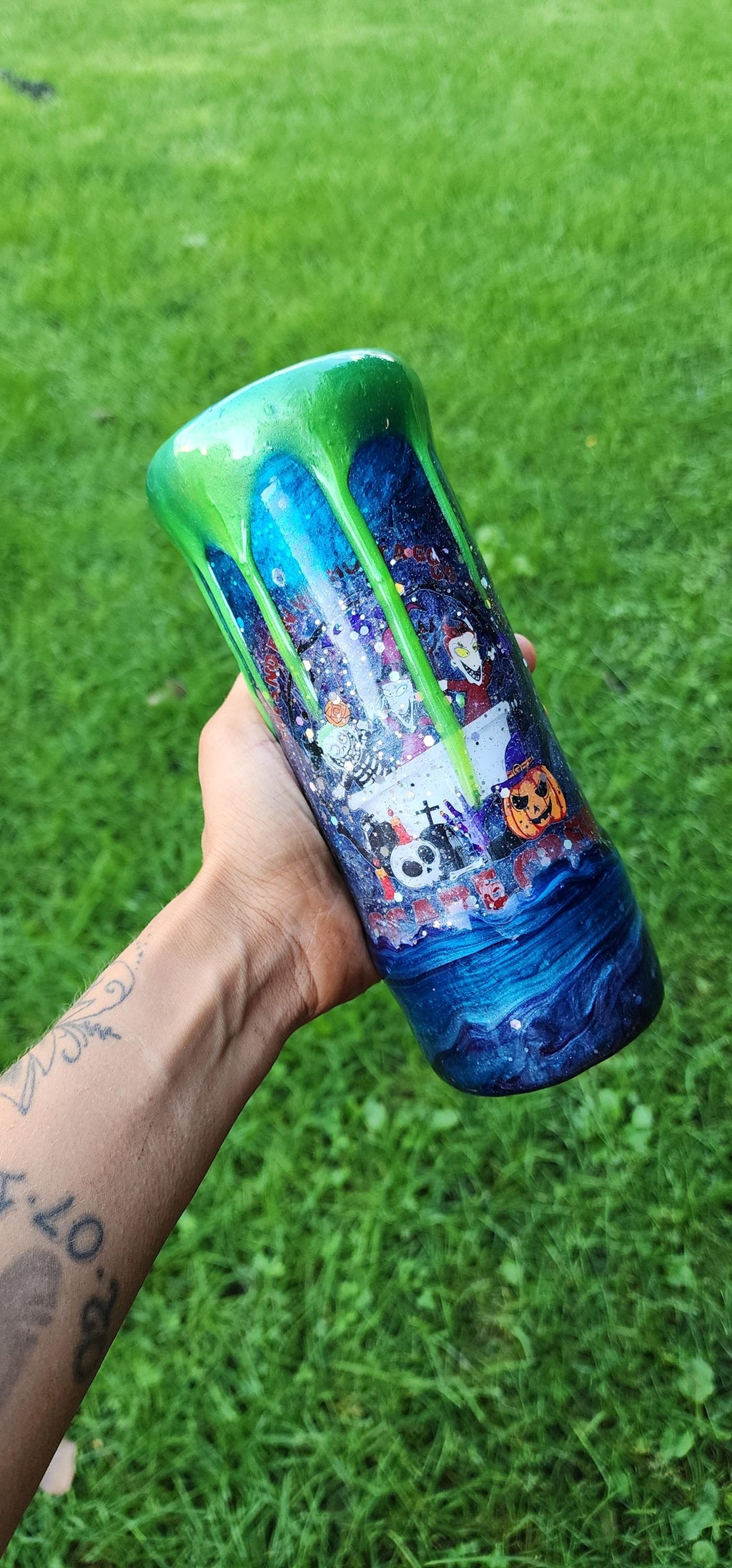 Lock, Shock & Barrel Tumbler: Nightmare Before Christmas Epoxy Drip Cup