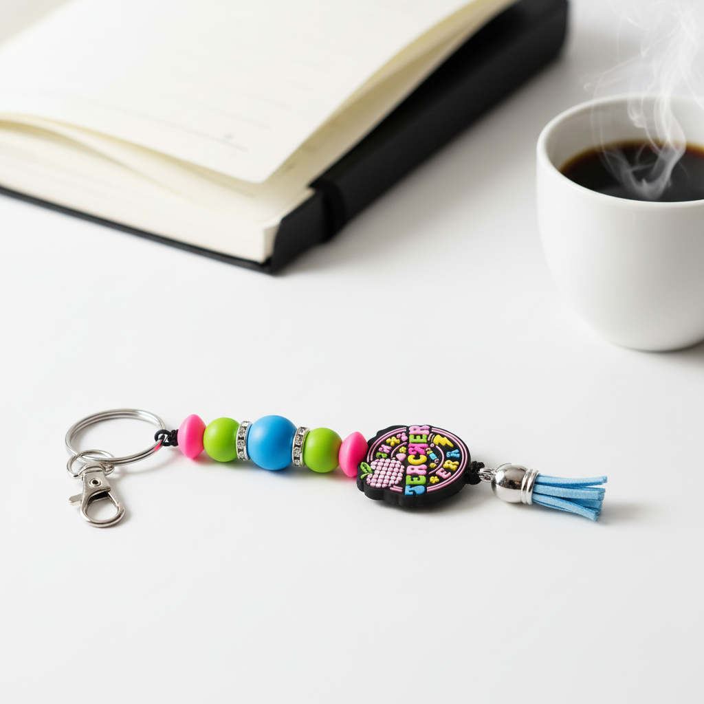 Beaded Teacher Appreciation Keychain: Handmade Educator Gift