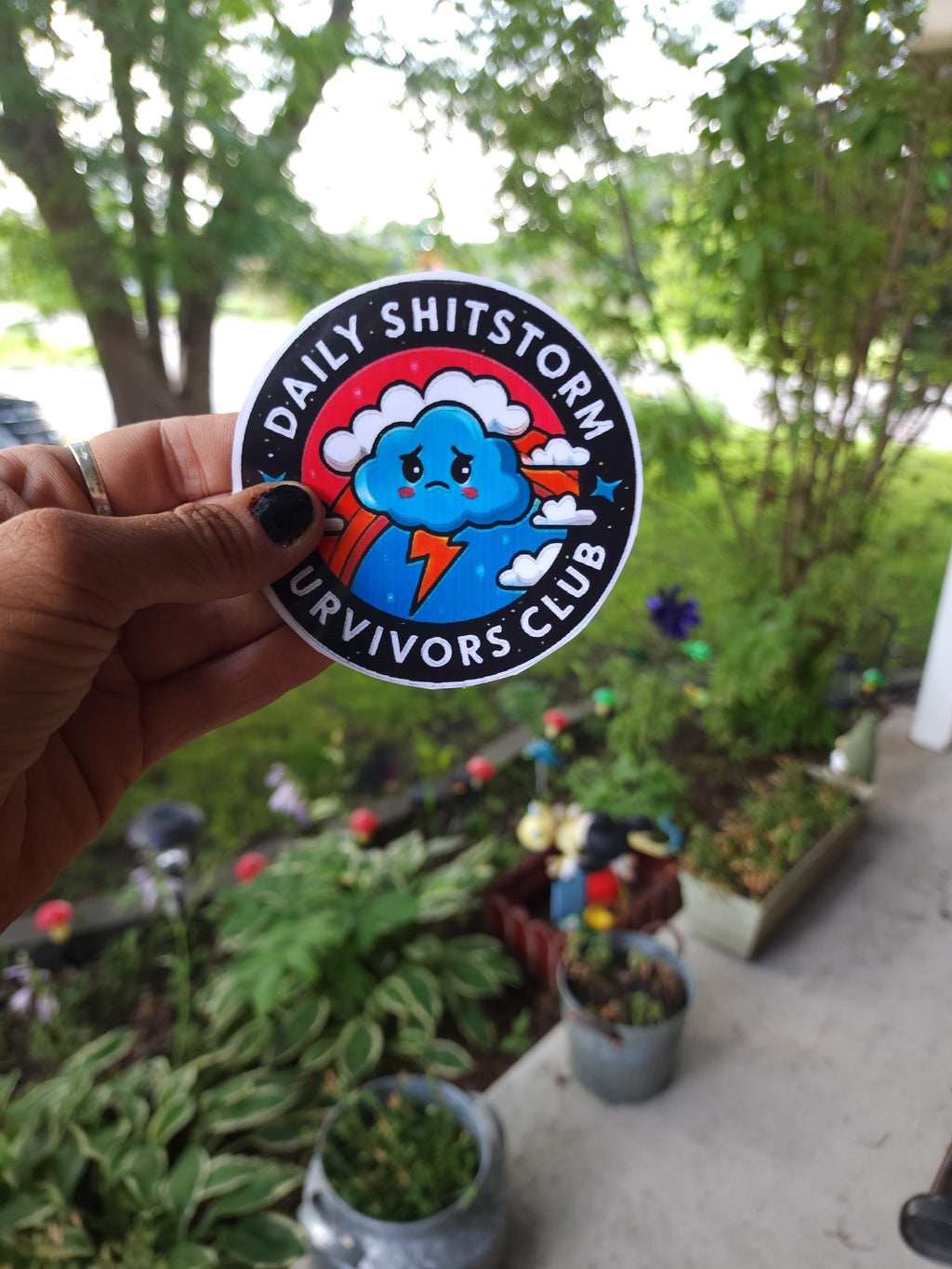 Daily Shitstorm Survivor Vinyl Sticker - Funny Laptop Decal for Chaos Crew