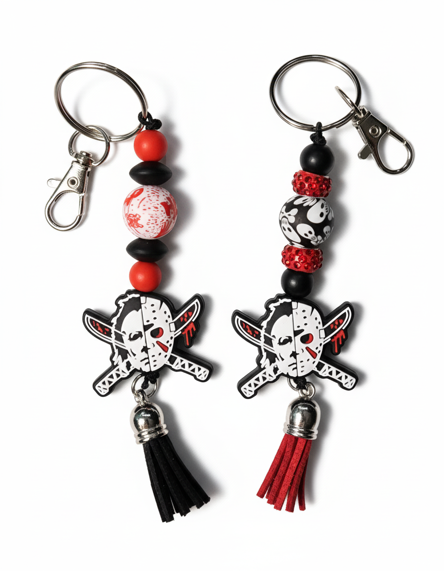 Friday the 13th Beaded Keychain: Handmade Horror Movie Accessory