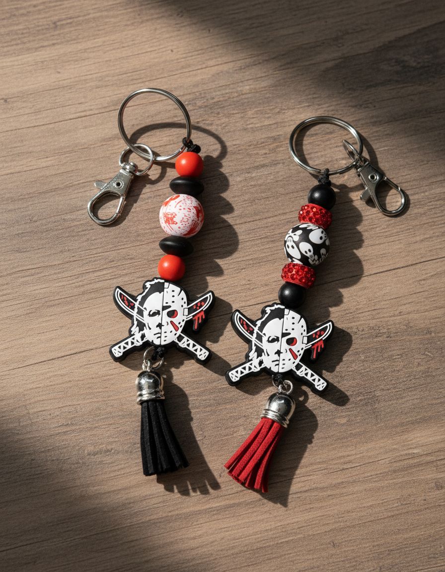 Friday the 13th Beaded Keychain: Handmade Horror Movie Accessory