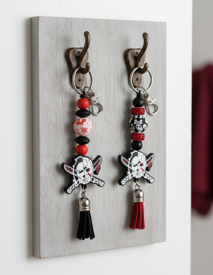 Friday the 13th Beaded Keychain: Handmade Horror Movie Accessory