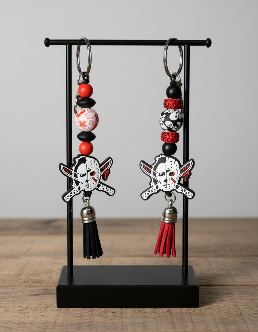 Friday the 13th Beaded Keychain: Handmade Horror Movie Accessory