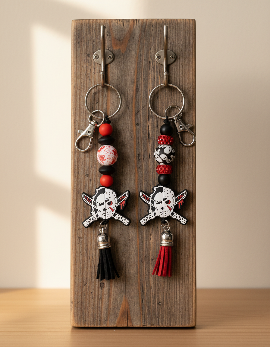 Friday the 13th Beaded Keychain: Handmade Horror Movie Accessory