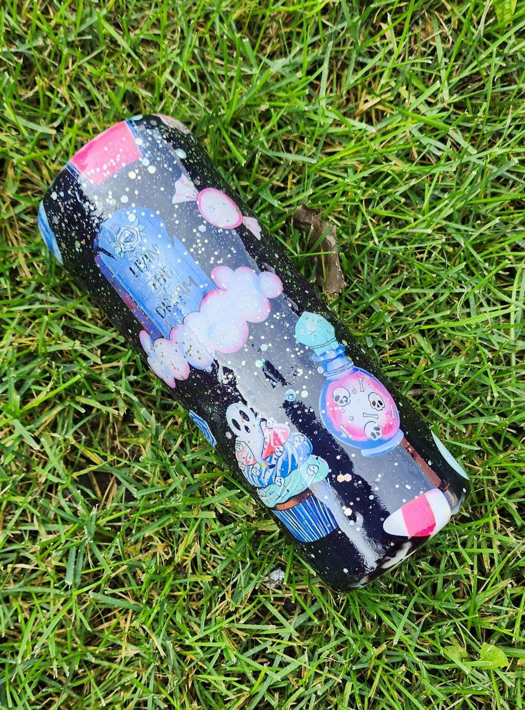 Resting Witch Face Tumbler: Witchcore Cupcakes & Tombstones