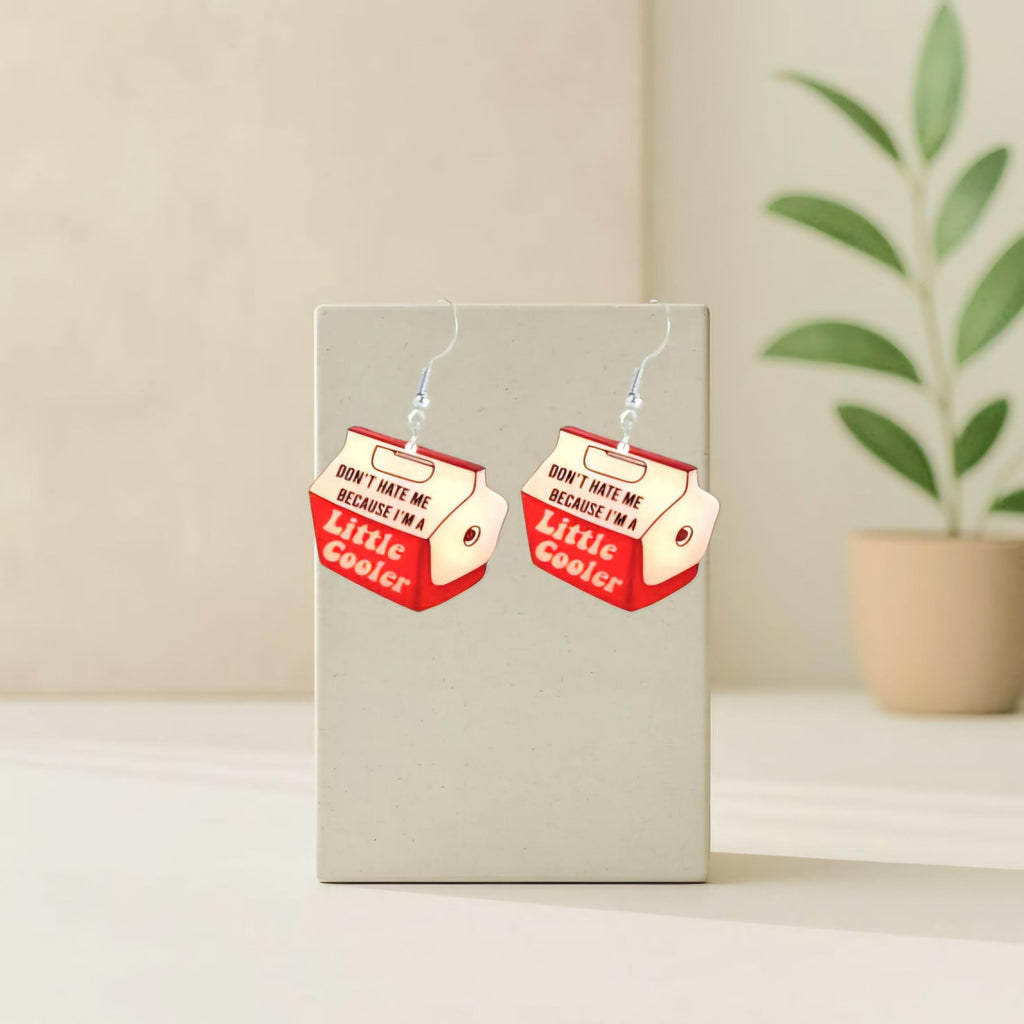 Red & White Acrylic Dangle Earrings: Baddie Sass Charms