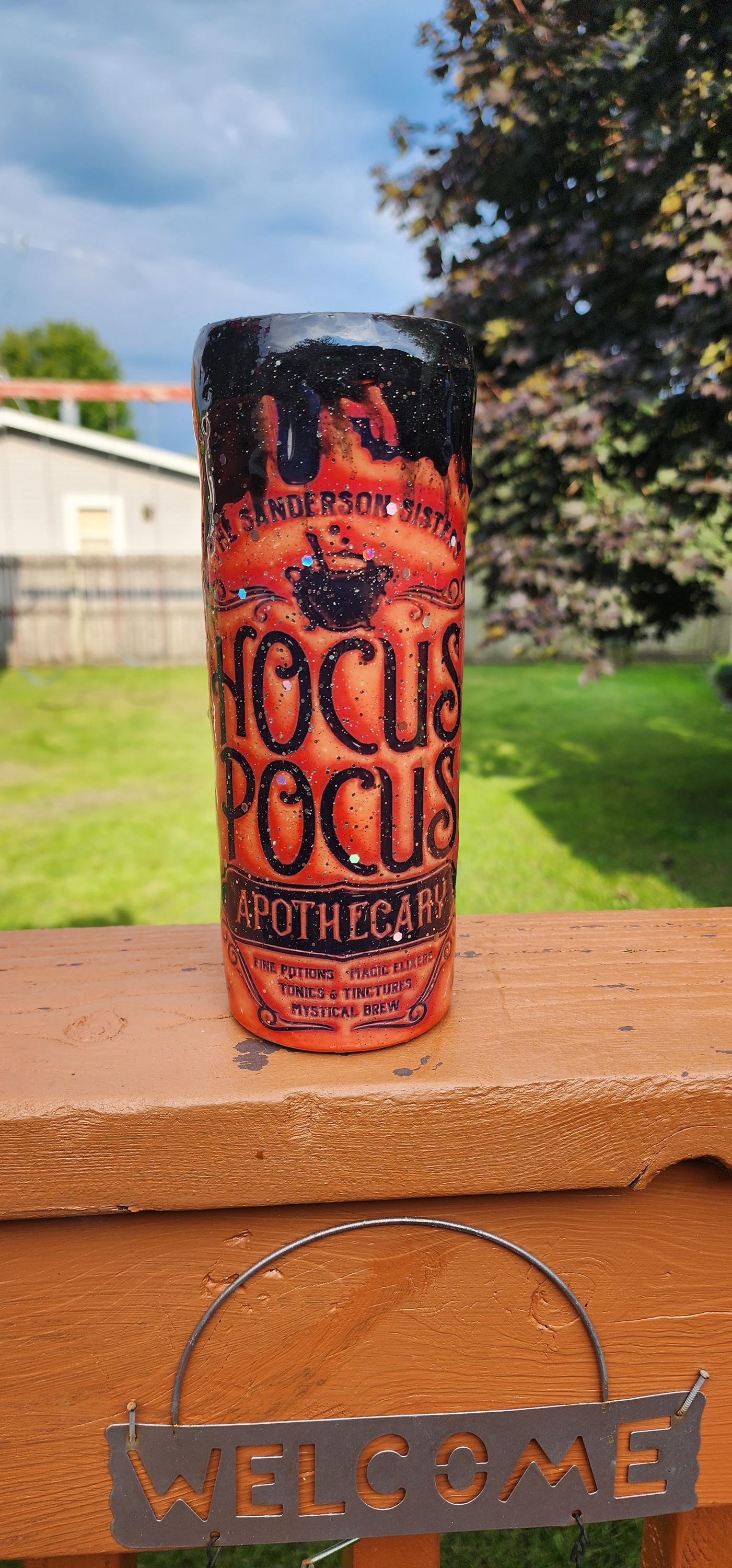 Witchy Epoxy Tumbler: Sanderson Sisters Apothecary Glitter Epoxy Cup