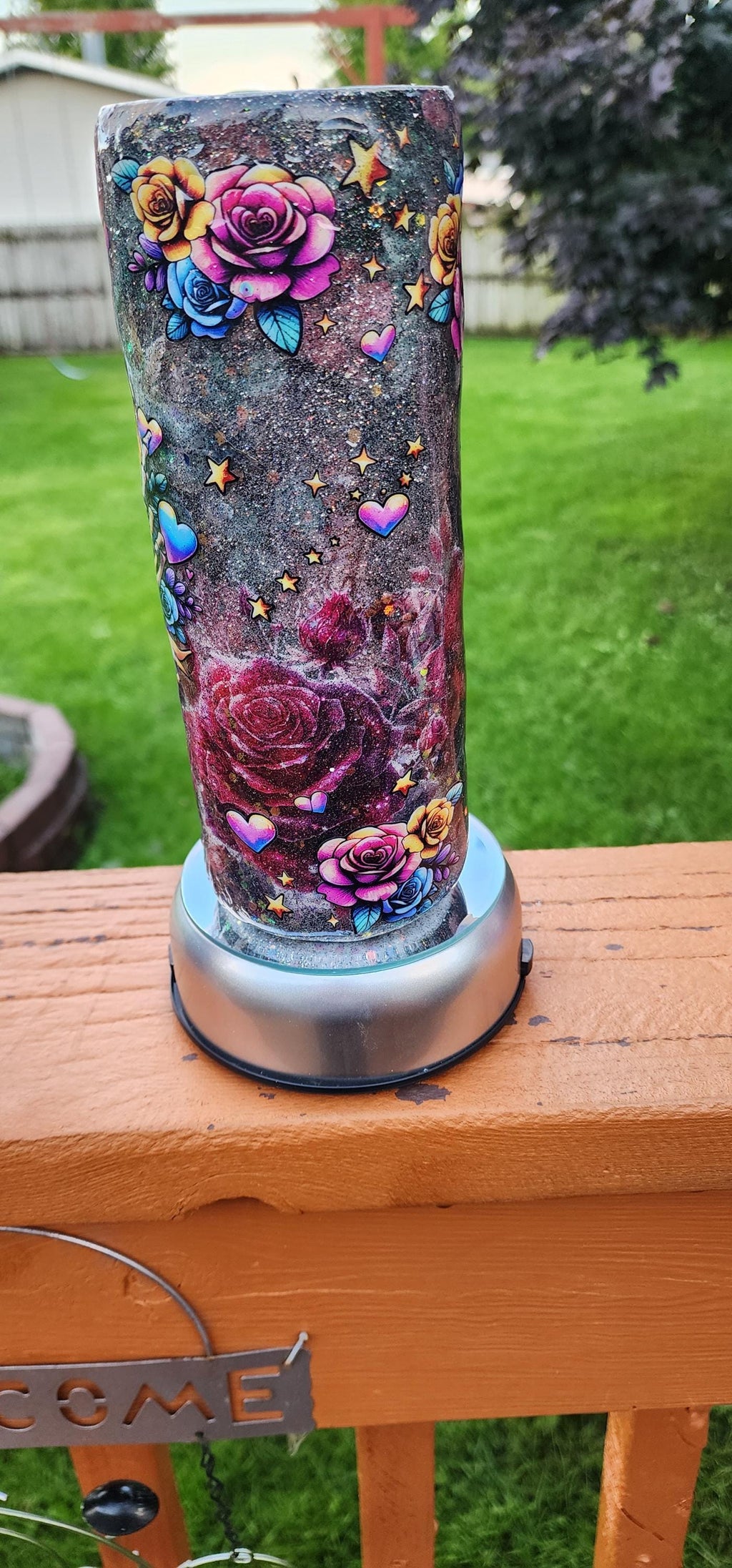 Skull & Rose Epoxy Tumbler: Gothic Floral Coffee Cup - Sarcastic Gift