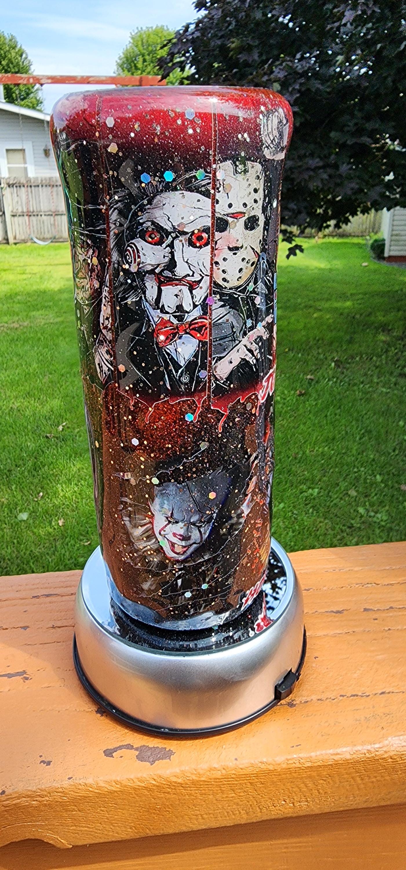 Horror Movie Fan Tumbler: Handmade Glitter 20oz Stainless Steel Cup