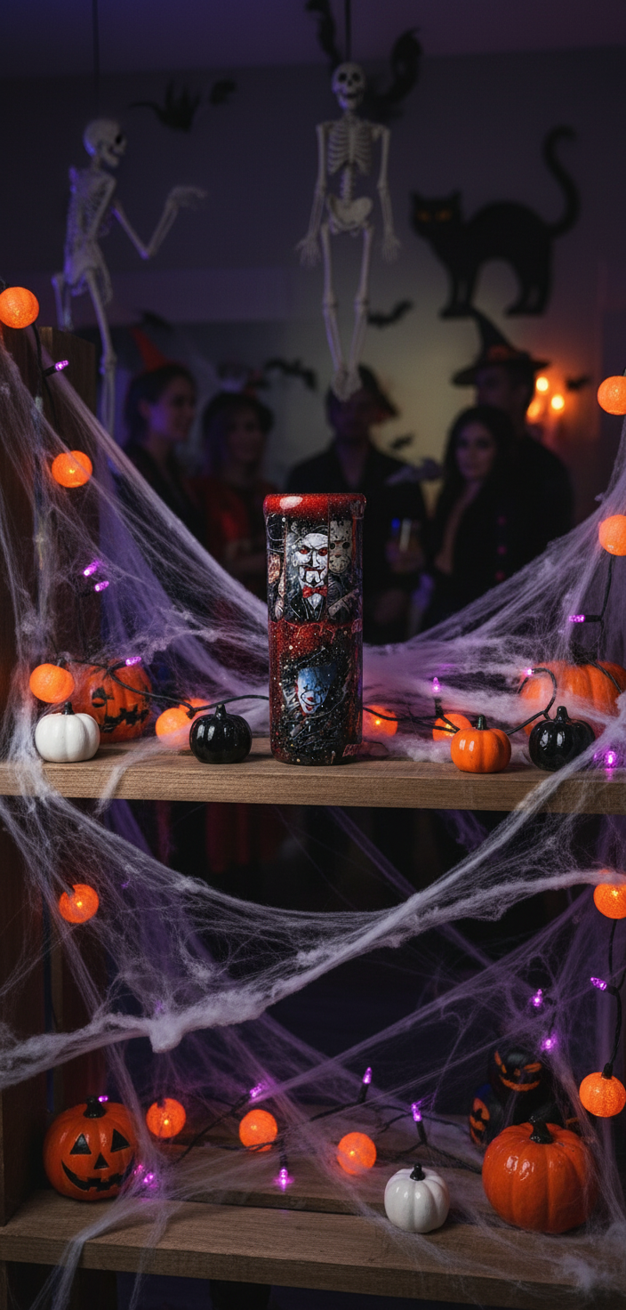 Horror Movie Fan Tumbler: Handmade Glitter 20oz Stainless Steel Cup