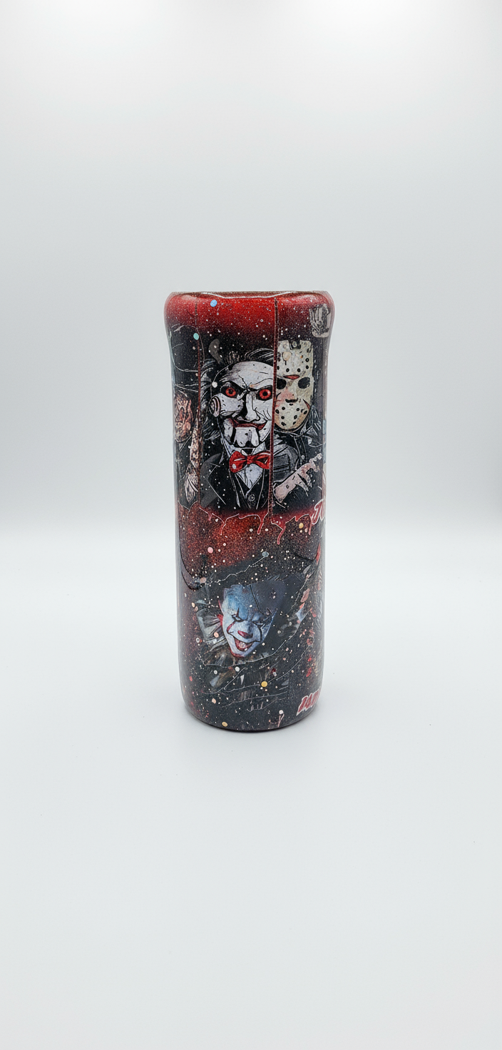 Horror Movie Fan Tumbler: Handmade Glitter 20oz Stainless Steel Cup