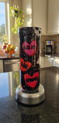 Skull & Heart Glitter Tumbler: Gothic Glam Stainless Steel Cup