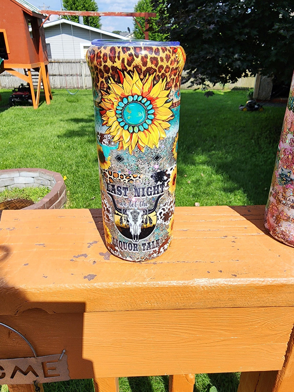 Western Tumbler: Last Night We Let the Liquor Talk - Cowgirl Bachelorette Party Favor