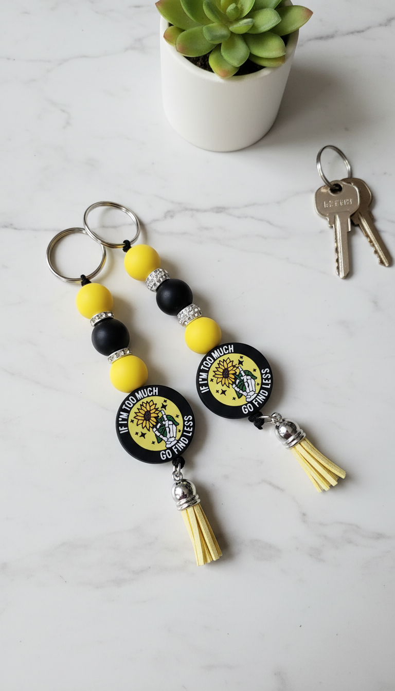Beaded Skull Hand Keychain: Funny Dark Humor Accessory