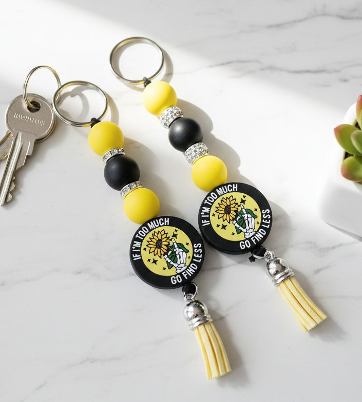 Beaded Skull Hand Keychain: Funny Dark Humor Accessory