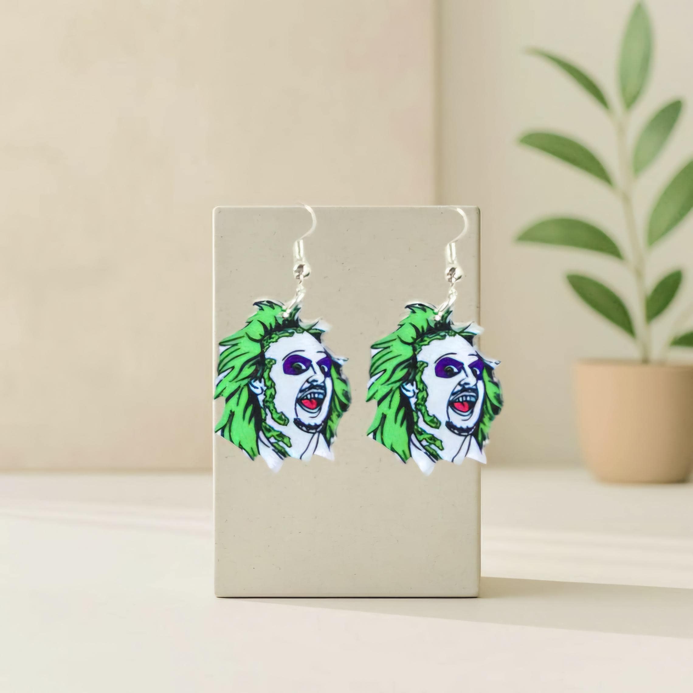 Ghost with the Most Earrings – Beetlejuice Face Dangles for the Strange & Unusual