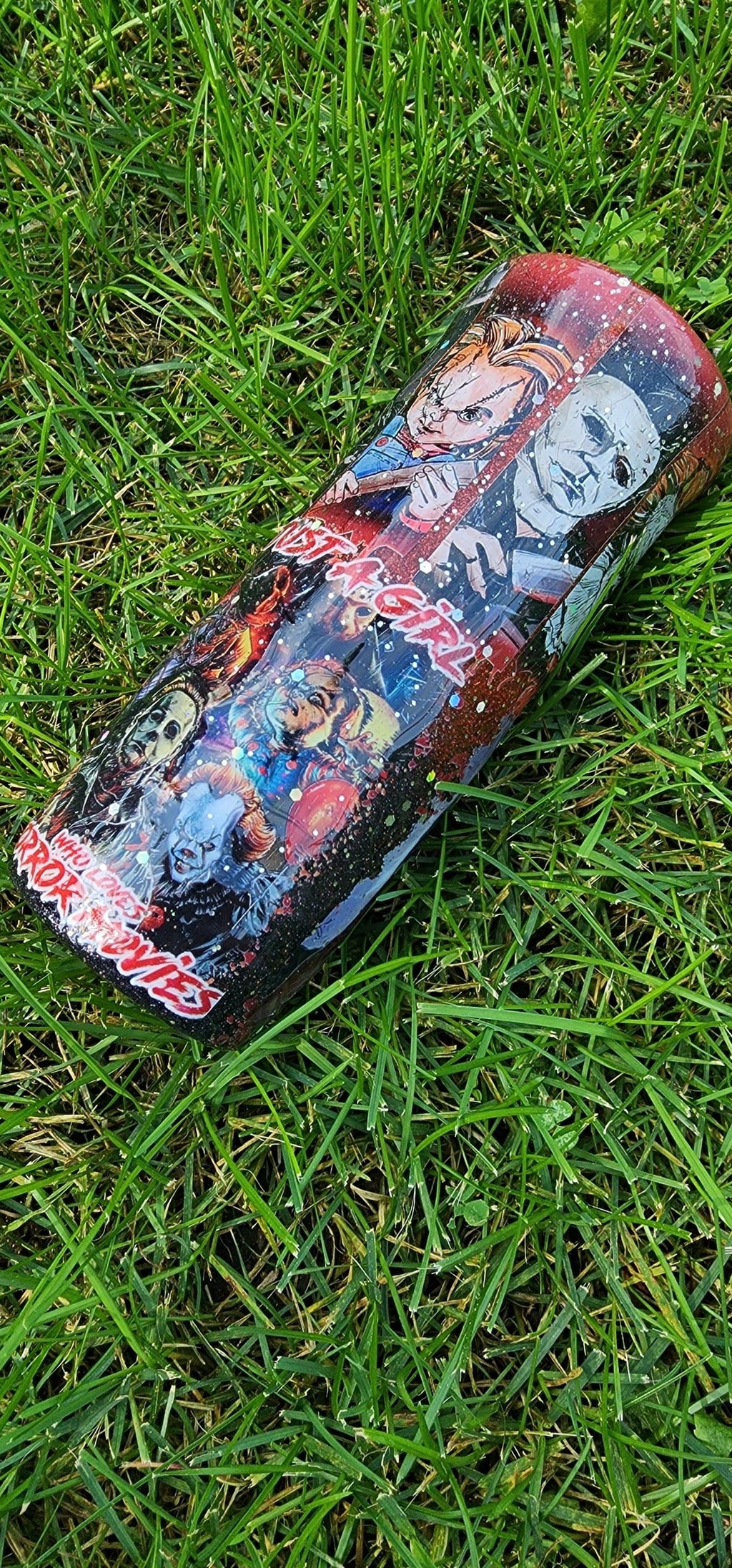 Horror Movie Fan Tumbler: Handmade Glitter 20oz Stainless Steel Cup