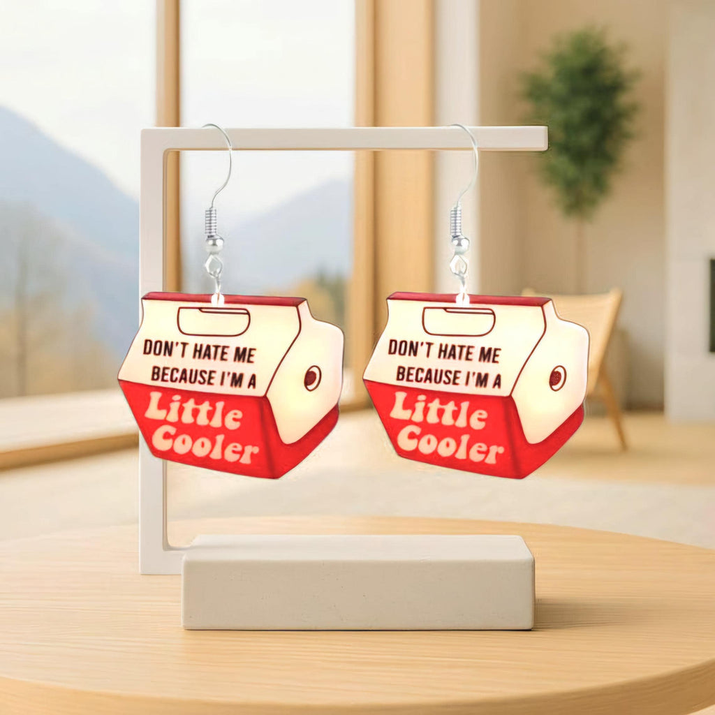 Red & White Acrylic Dangle Earrings: Baddie Sass Charms