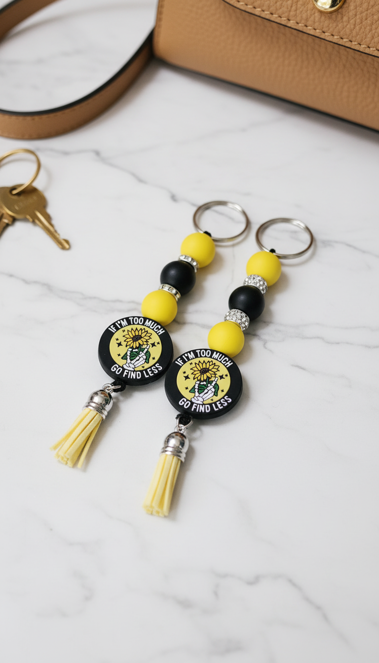 Beaded Skull Hand Keychain: Funny Dark Humor Accessory