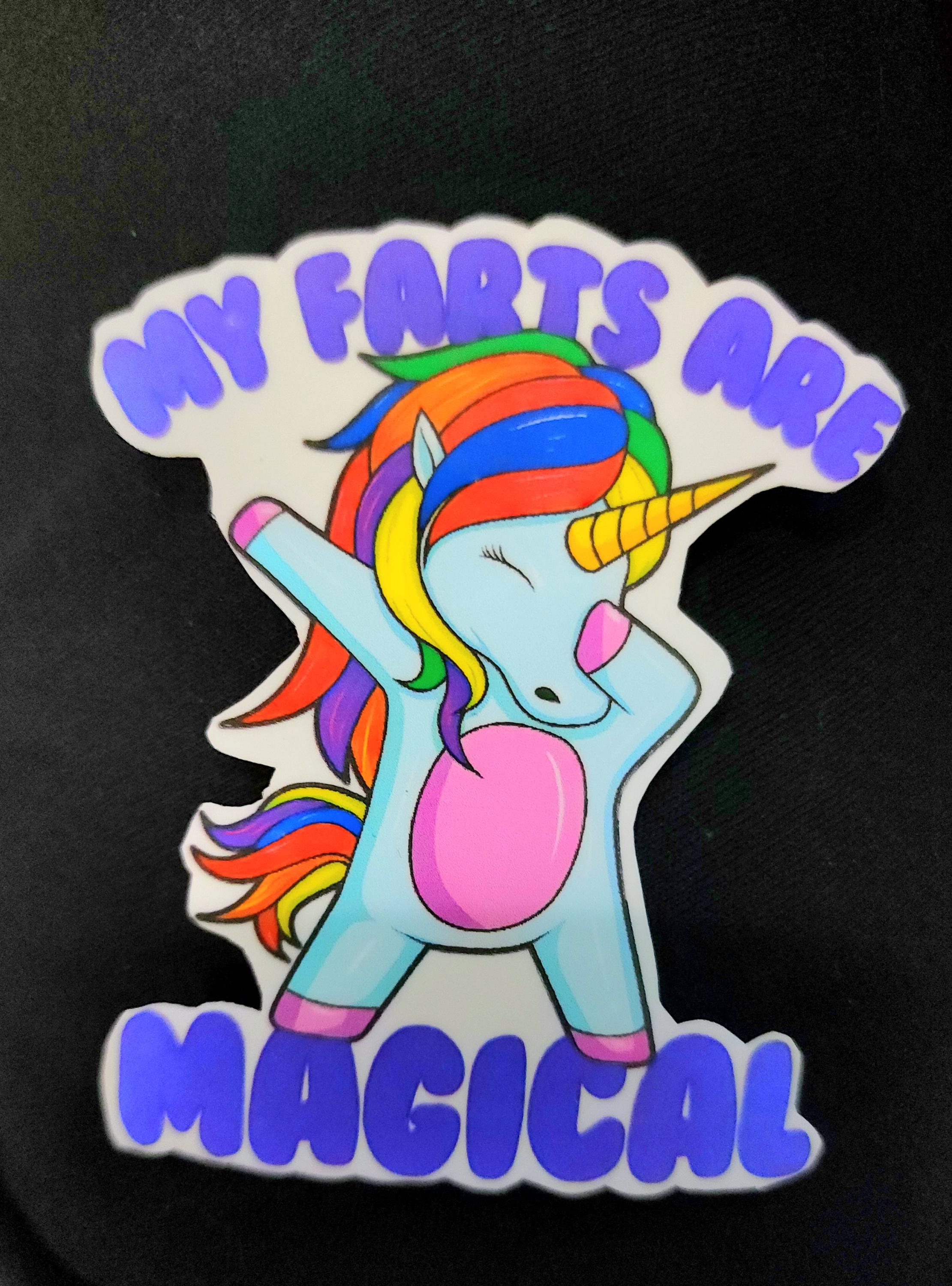 My Farts Are Magical – Hilarious Dabbing Unicorn Sticker for Sassy Weirdos | Funny Vinyl Sticker for Laptops, Water Bottles, Notebooks