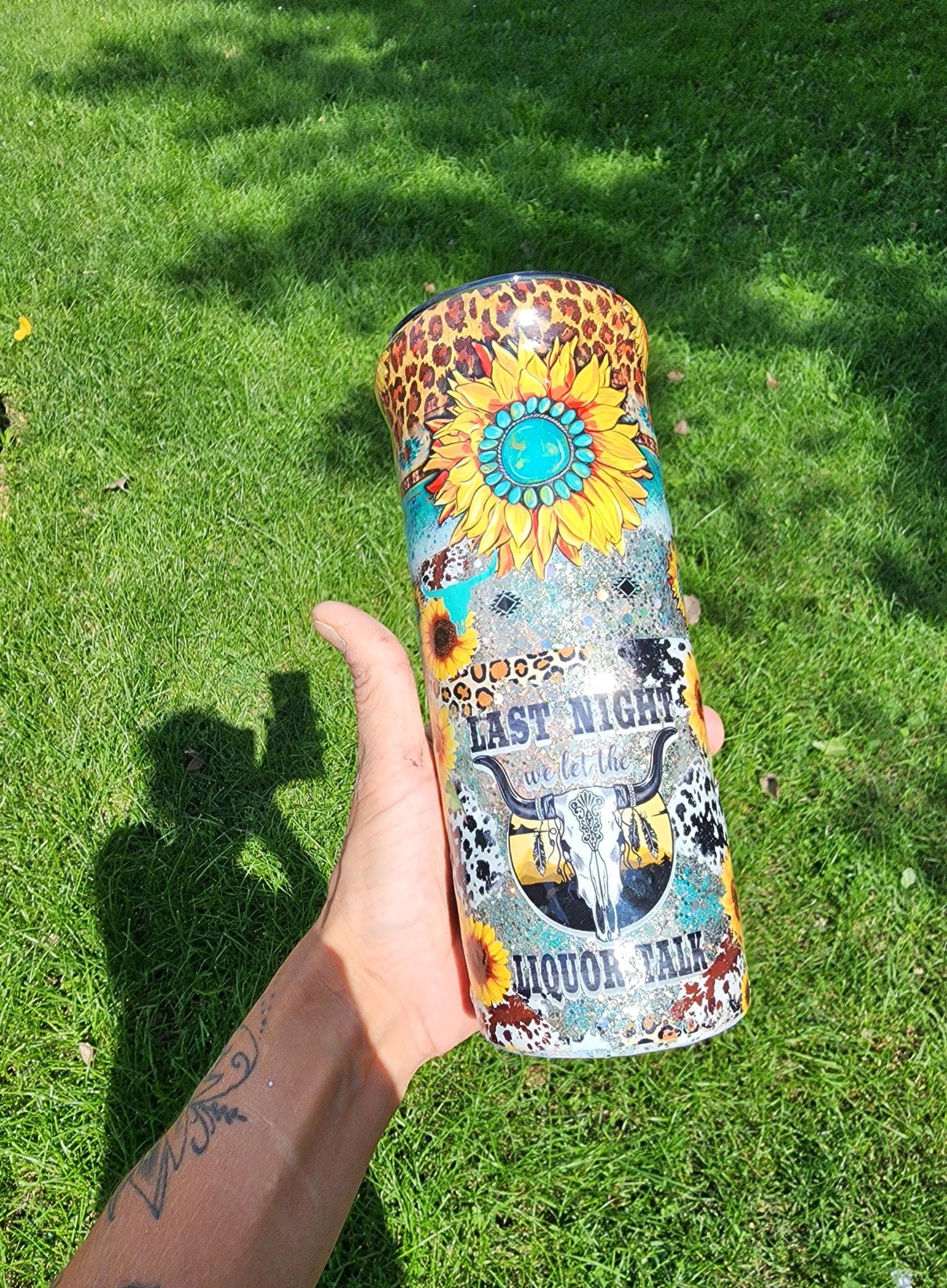 Western Tumbler: Last Night We Let the Liquor Talk - Cowgirl Bachelorette Party Favor