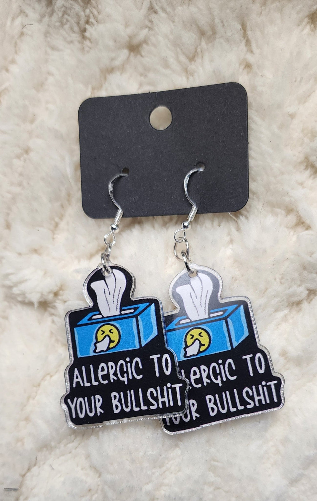 Allergic to Your Bulls*** Sassy Gift Bundle • Earrings, Pen, Keychain & Stickers • Funny Bestie Gift Box - Hempin Mayhem