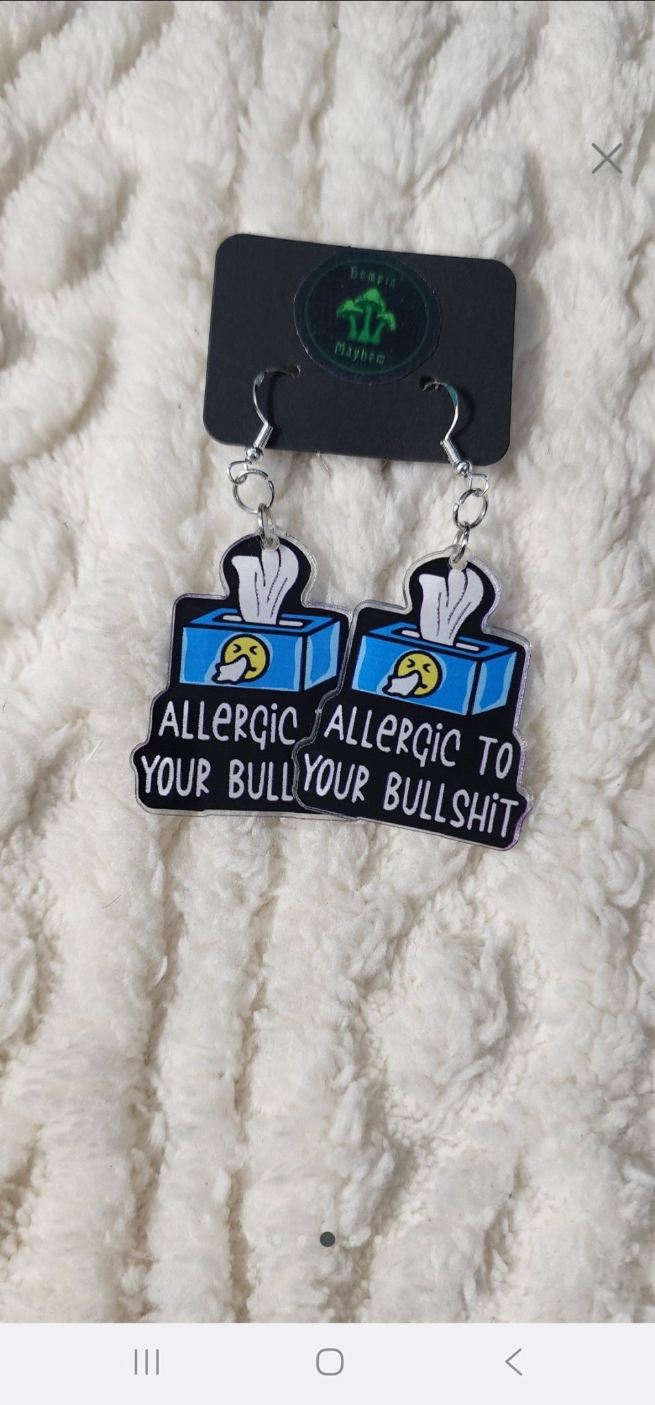 Allergic to Your Bulls*** Sassy Gift Bundle • Earrings, Pen, Keychain & Stickers • Funny Bestie Gift Box - Hempin Mayhem
