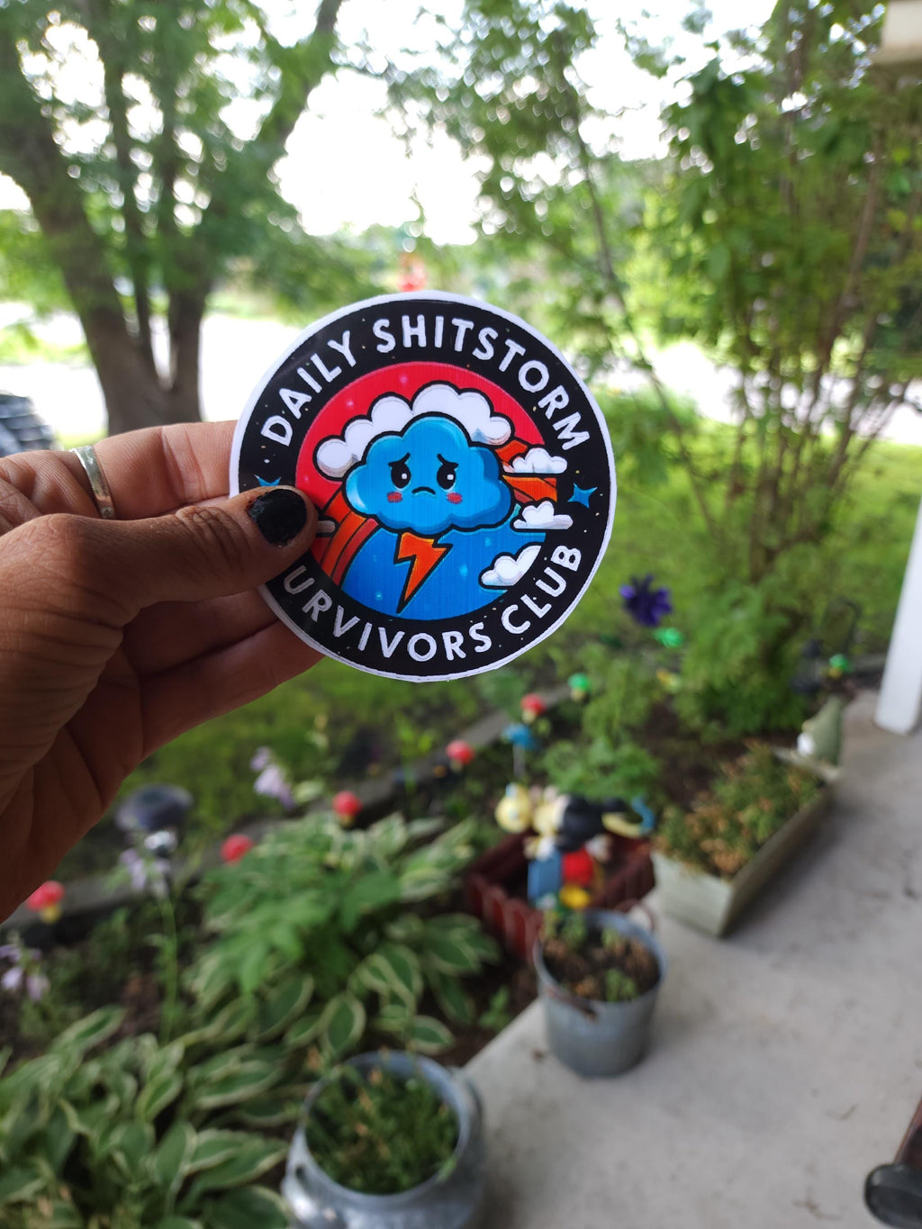 Daily Shitstorm Survivor Vinyl Sticker - Funny Laptop Decal for Chaos Crew