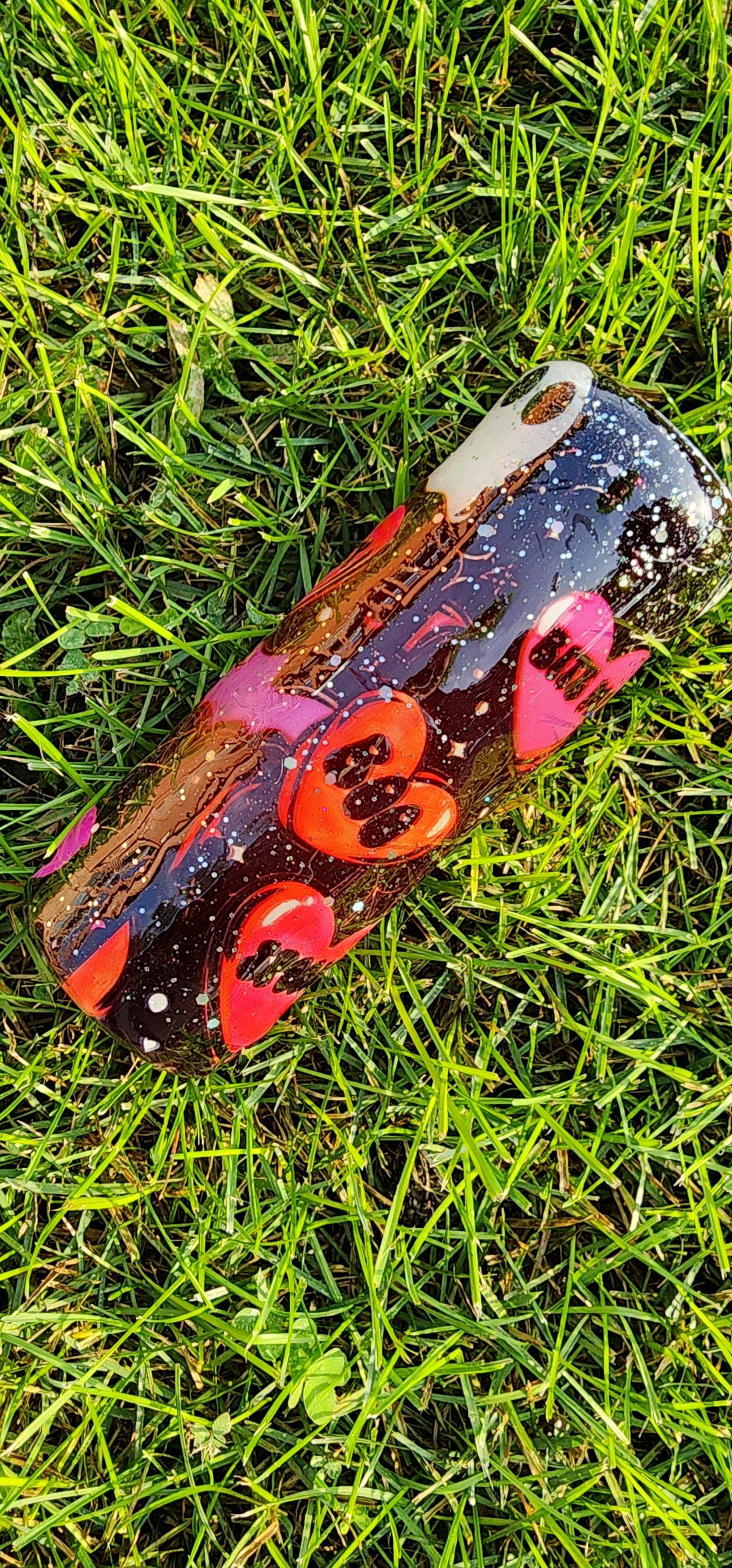 Skull & Heart Glitter Tumbler: Gothic Glam Stainless Steel Cup