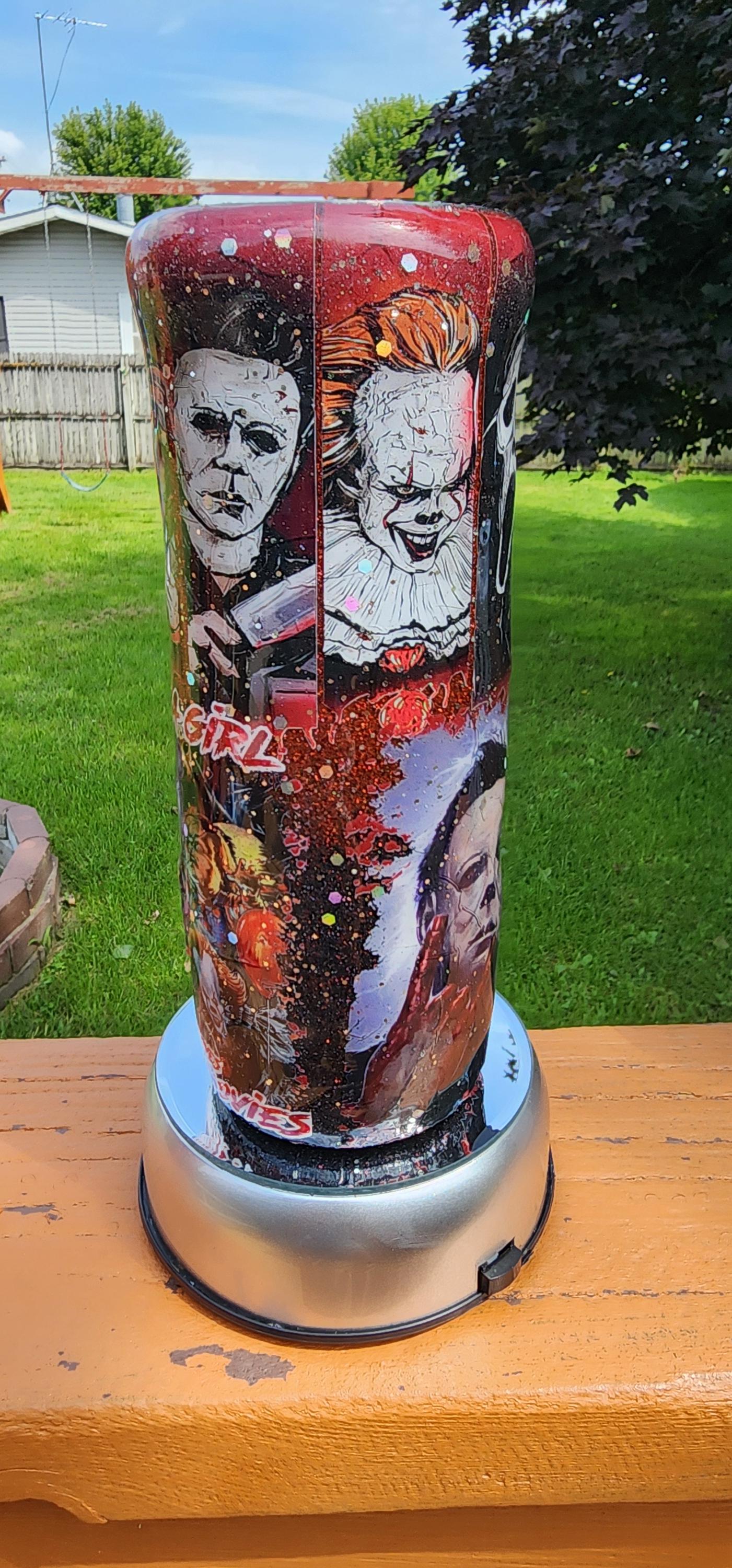 Horror Movie Fan Tumbler: Handmade Glitter 20oz Stainless Steel Cup