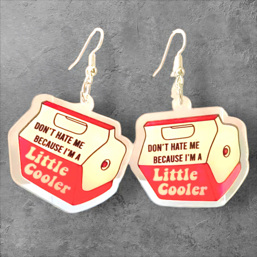 Red & White Acrylic Dangle Earrings: Baddie Sass Charms