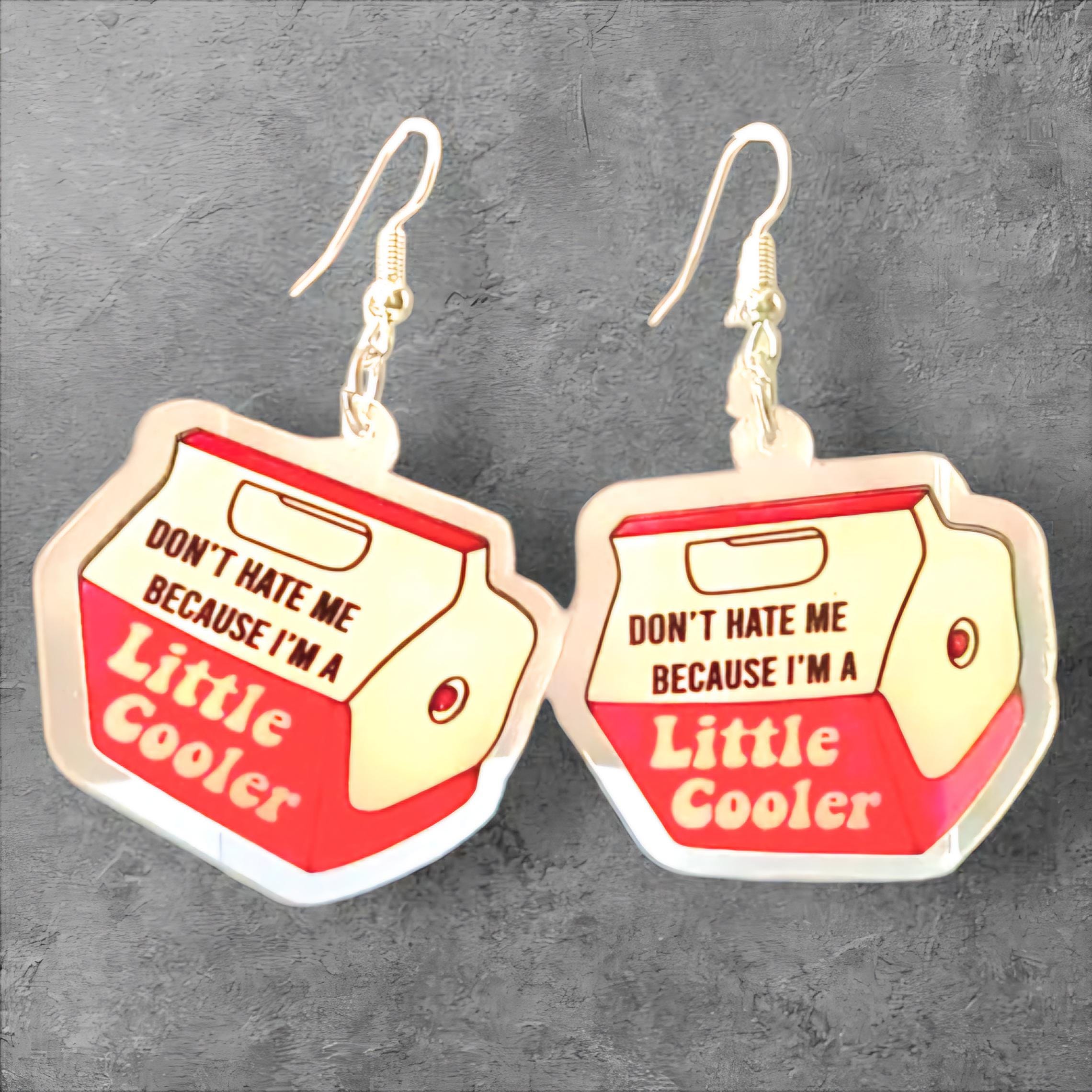 Red & White Acrylic Dangle Earrings: Baddie Sass Charms