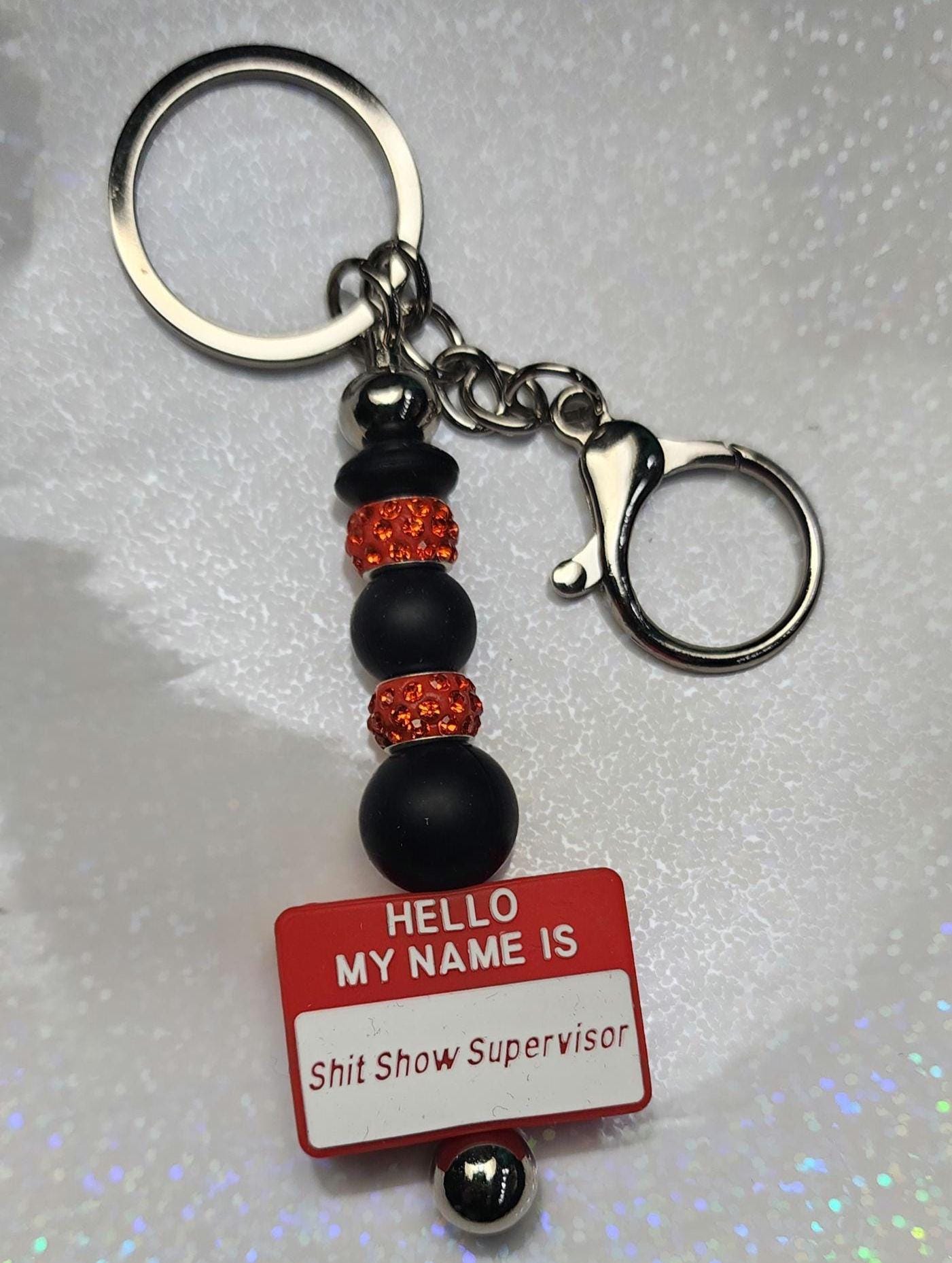 Black Red and White Chaos Supervisor Keychain - Hempin Mayhem