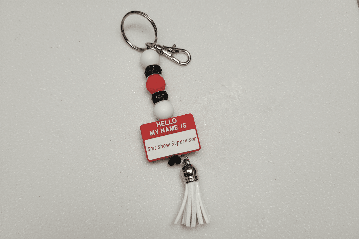 Black Red and White Chaos Supervisor Keychain - Hempin Mayhem