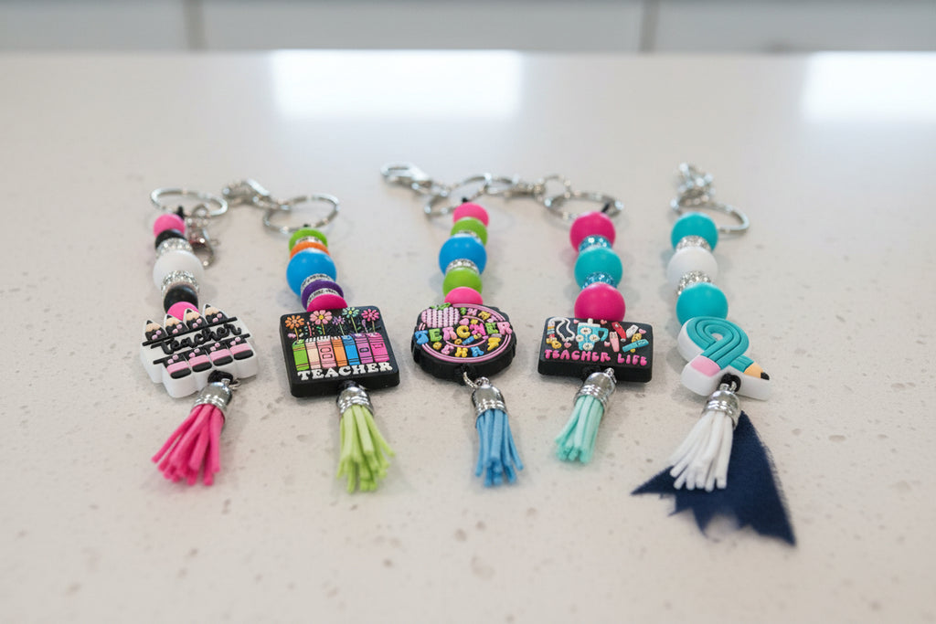 Beaded Teacher Appreciation Keychain: Handmade Educator Gift