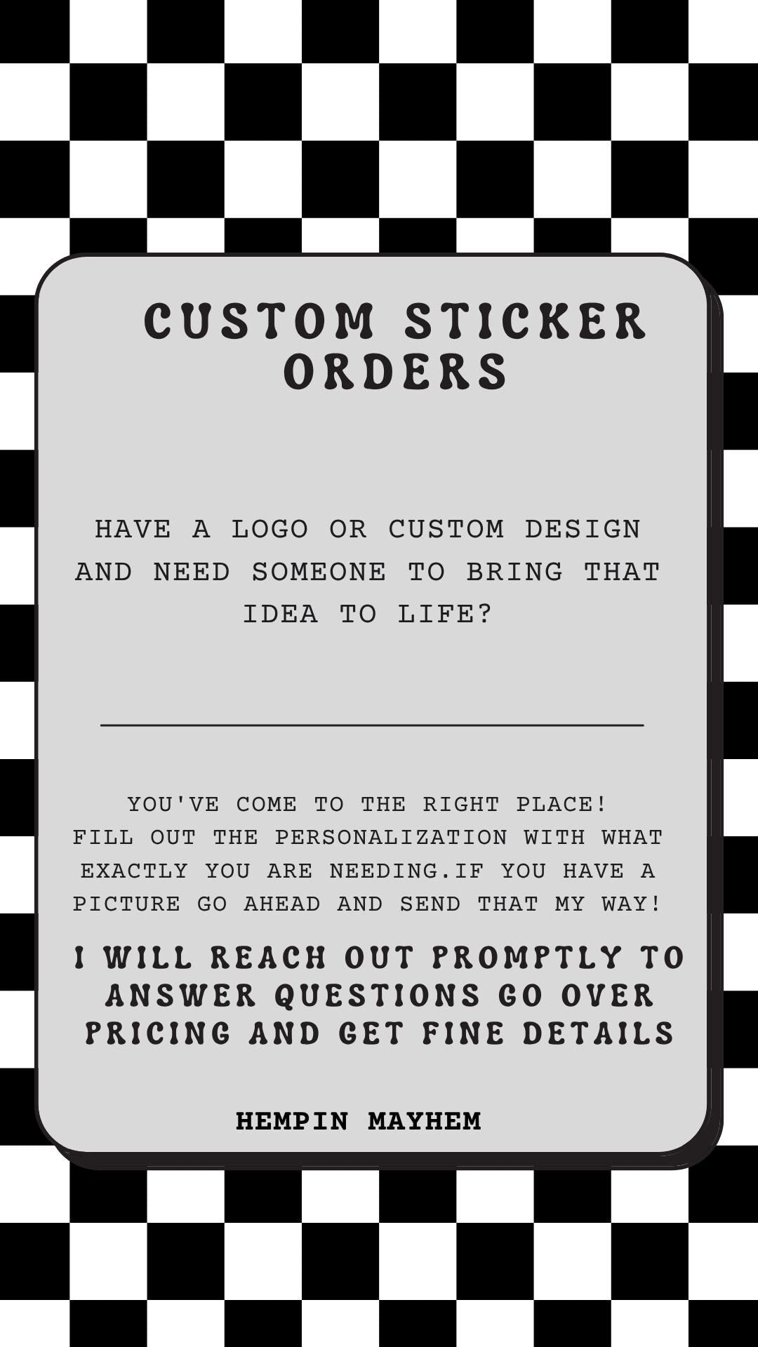 Custom Vinyl Stickers: Waterproof Logo Decals 4x4 - Hempin Mayhem