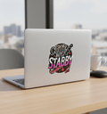 Cute but Stabby Sticker | Pink, Black & White 4x4 Funny Sassy Vinyl Decal for Laptop, Water Bottle, or Notebook ** Pack of 2** - Hempin Mayhem