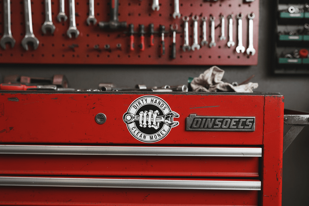 Dirty Hands Clean Money Sticker – 4x4 Waterproof Vinyl Decal | Blue Collar Pride - Hempin Mayhem