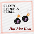 F bomb Earrings: Black Acrylic